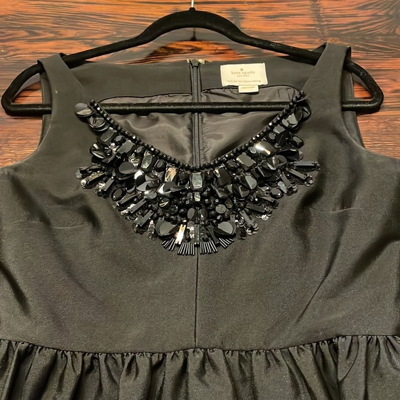 Kate Spade Black Cupcake Dress Embellished Neckline Size Small - Picture 12 of 16